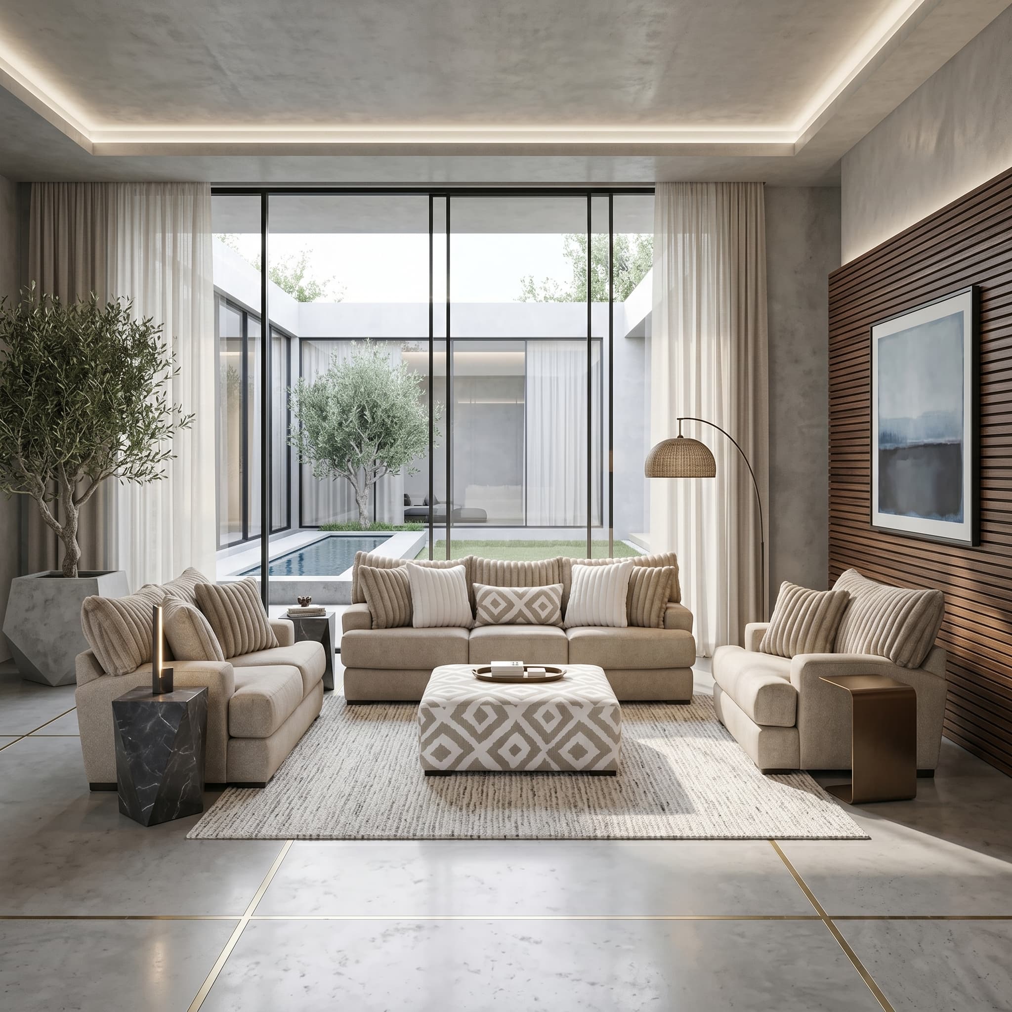 Beige 3-Piece Sofa Set – Comfortable Elegance for Everyday Living