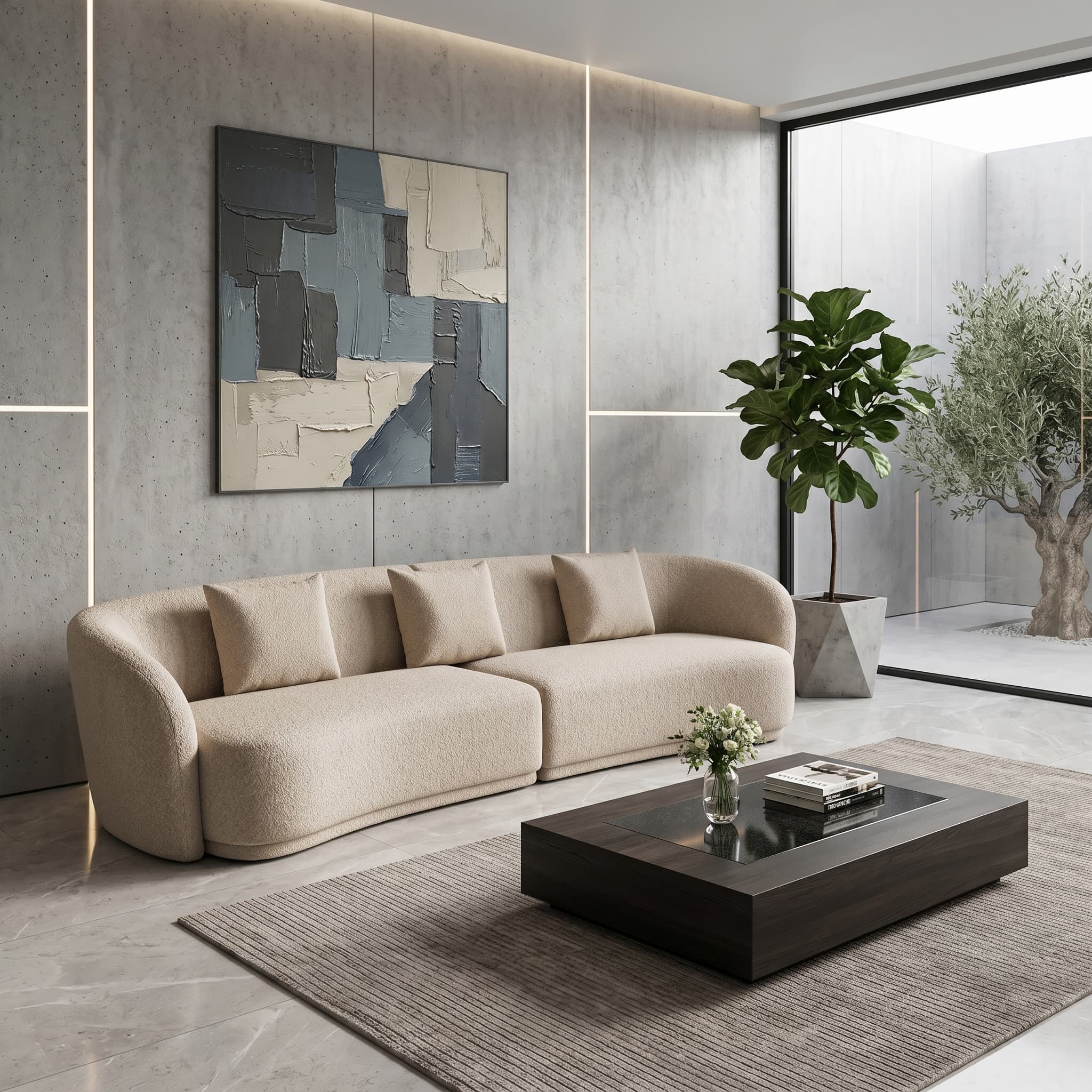 Luxury Beige Two-Seater Sofa – Modern and Comfortable