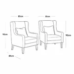 Beige Accent Chair Set with Ottoman – Contemporary Style and Comfort - Image 2
