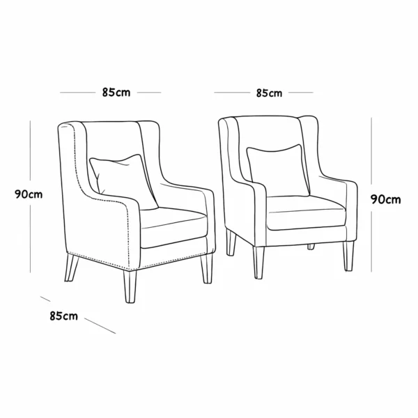 Beige Accent Chair Set with Ottoman – Contemporary Style and Comfort - Image 2