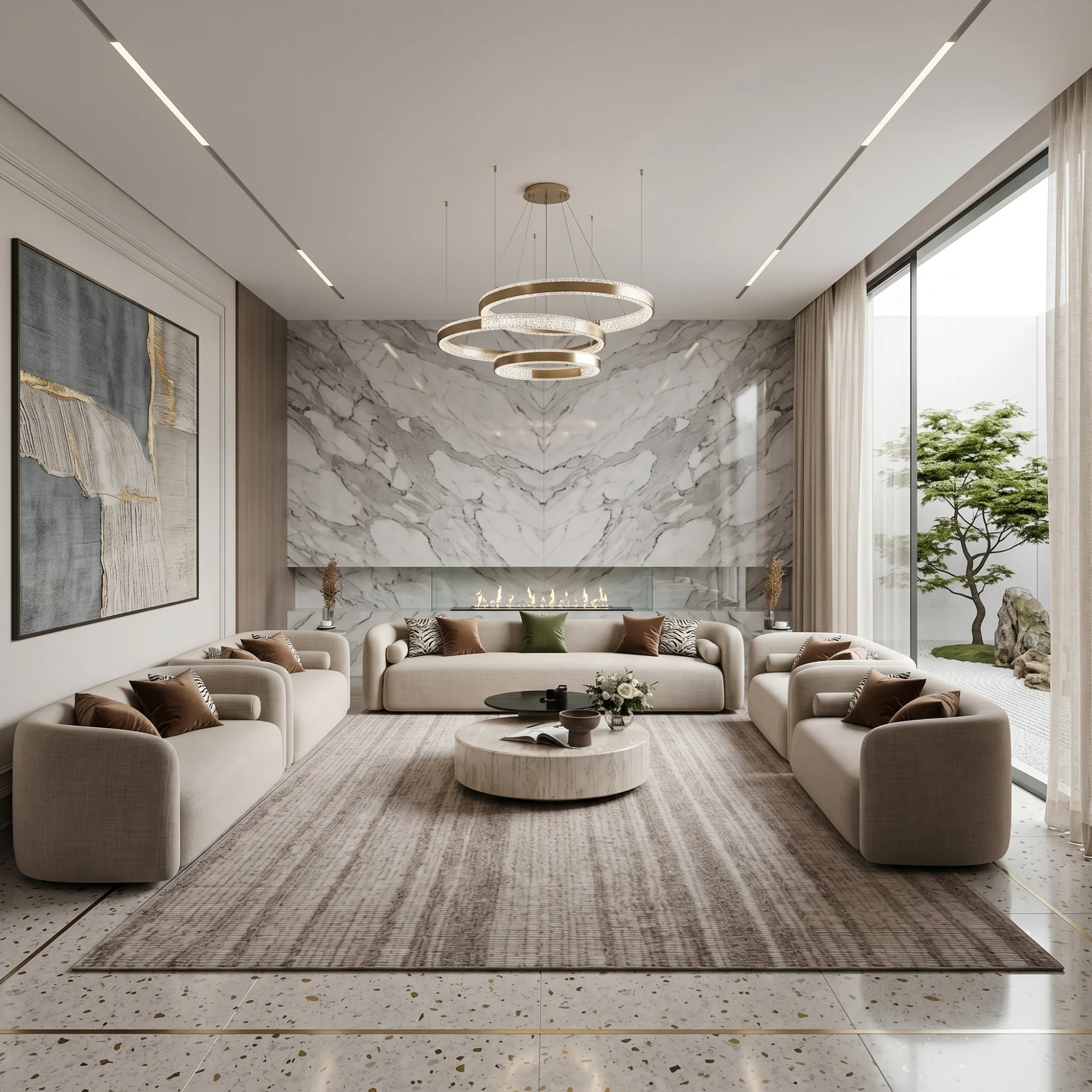 beige-five-piece-sofa-set-with-spacious-seating-1.webp طقم كنب 5 قطع باللون البيج بتصميم متناسق يوفّر راحة وأناقة لغرفة المعيشة - الصورة 1