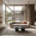 Beige Two-Seater Sofa with a Modern Design