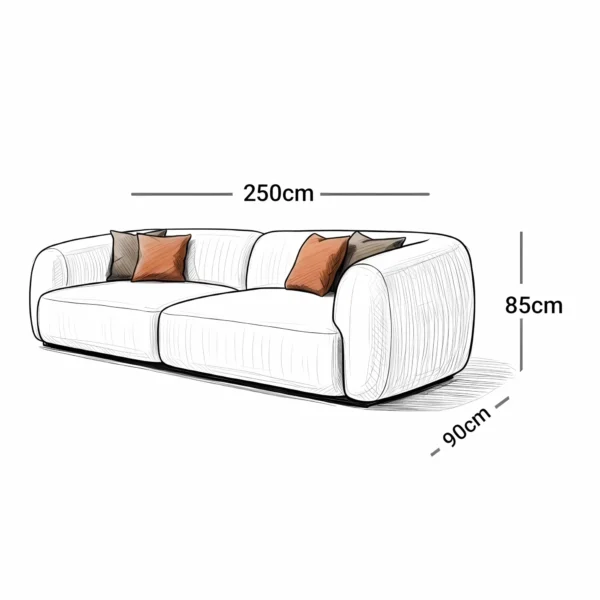 Beige Two-Seater Sofa with a Modern Design - Image 2