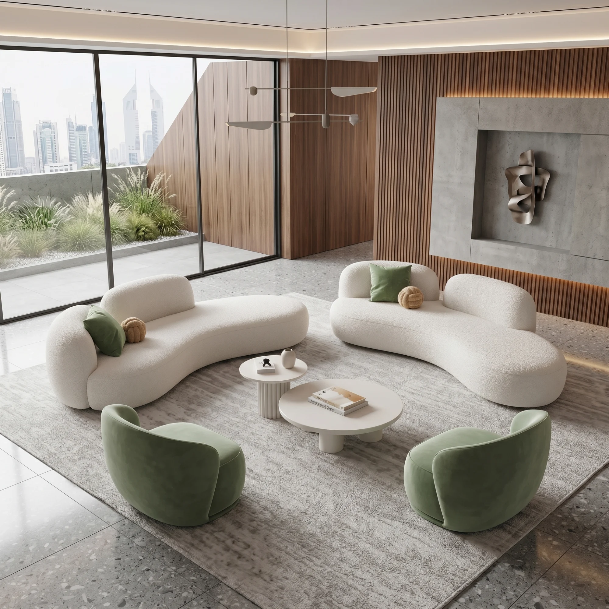 botanical-off-white-emerald-green-sofa-set-biophilic-harmony-high-end-salon-luxury-1.webp طقم كنب أوف وايت مع أخضر - مكون من 2 كنبة مع 2 كرسي - بتصميم راقٍ ولمسة طبيعية منعشة - الصورة 1