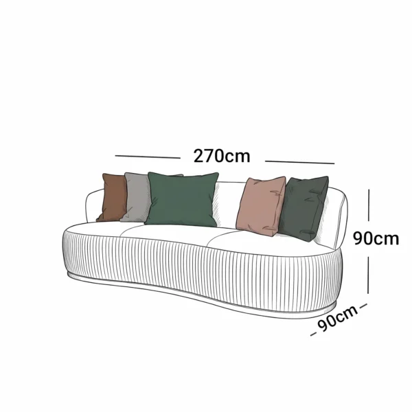 Elegant Beige Three-Seater Sofa with Lasting Comfort - Image 2