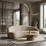 Elegant Beige Two-Seater Sofa with Modern Design