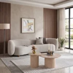 Elegant Four-Seater Sofa in Beige
