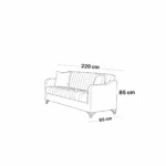 Elegant Gray Three-Seater Sofa - Image 2