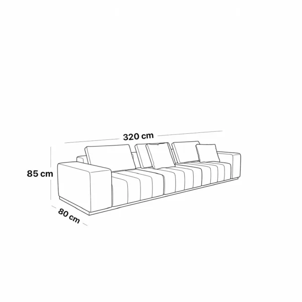 Elegant Off-White Three-Seater Sofa - Image 2