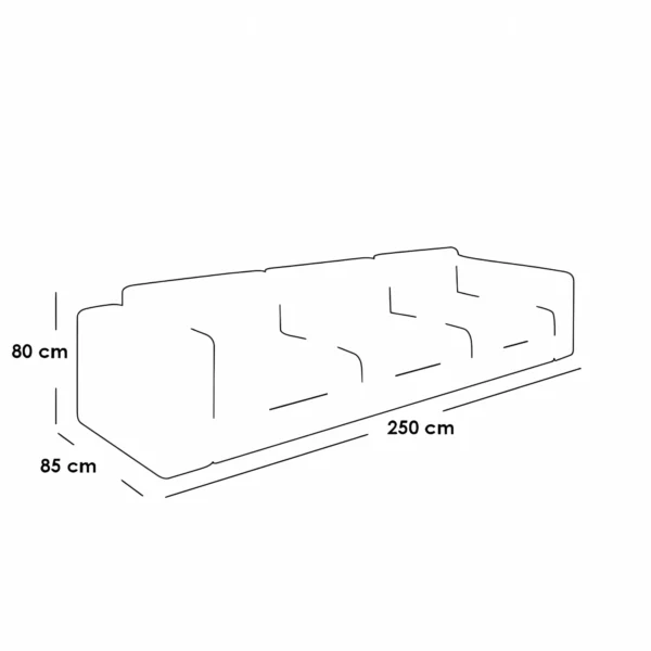 Elegant Off-White Three-Seater Sofa with Contemporary Design - Image 2