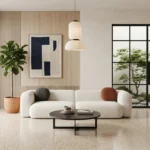 Elegant Off-White Two-Seater Sofa – Contemporary Sophistication