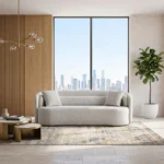 Elegant Three-Seater Sofa – Off-White