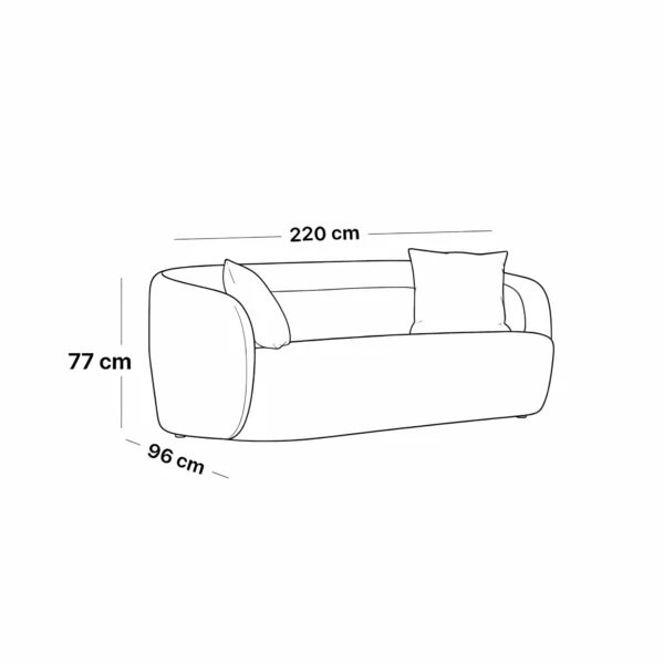Elegant Three-Seater Sofa – Off-White - Image 2