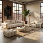 Elite Contemporary Off-White Sofa Set – Pristine Harmony & High-End Minimalist Style