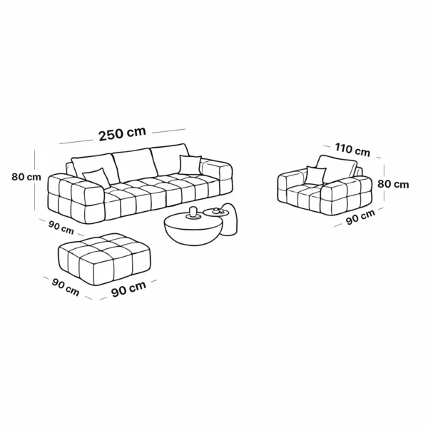 Elite Contemporary Off-White Sofa Set – Pristine Harmony & High-End Minimalist Style - Image 2
