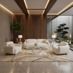 طقم كنب فخم مكون من كنبة و 2 كرسي بتصميم عصري بجودة