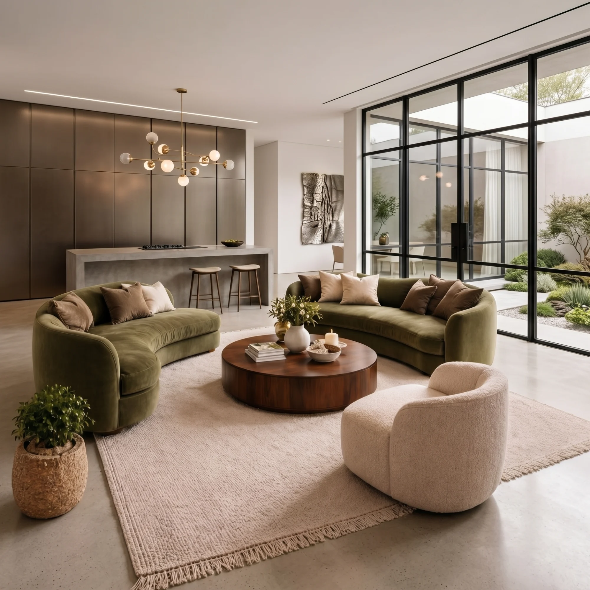 imperial-olive-green-beige-combination-sofa-set-regal-contrast-bold-luxury-1.webp طقم كنب زيتي مع بيج مكون من 2 كنبة ثنائية و كرسي يجمع بين الفخامة والدفء - الصورة 1