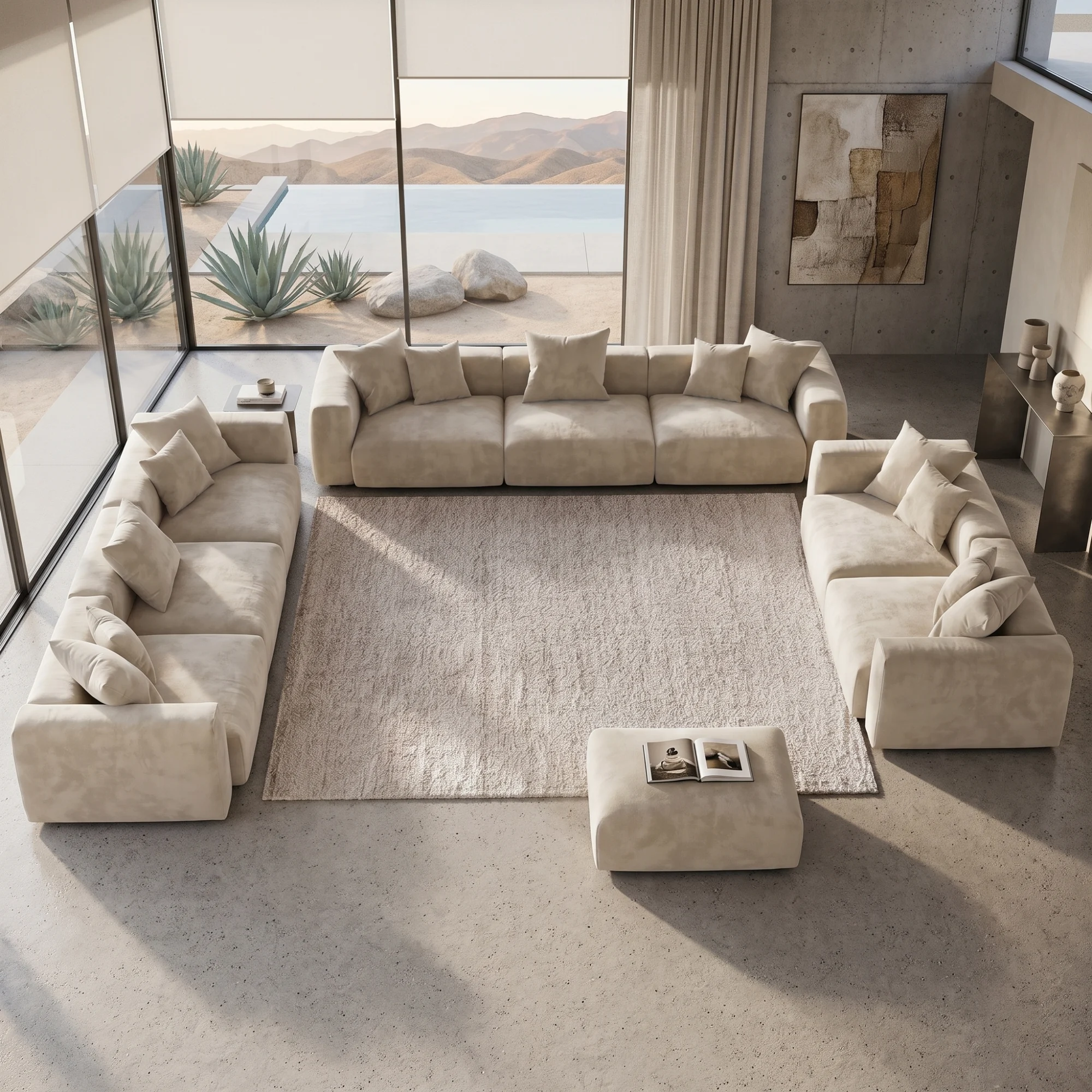 luxury-4-piece-sectional-sofa-set-1.webp استعدّ للراحة اللا محدودة مع طقم كنب زاوية الفاخر المكون من 4 قطع - الصورة 1