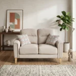 Luxury Beige Two-Seater Sofa with Contemporary Appeal