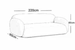 Luxury Bouclé Three-Seater Sofa – Off-White - Image 2