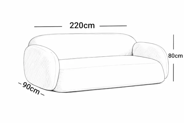 Luxury Bouclé Three-Seater Sofa – Off-White - Image 2