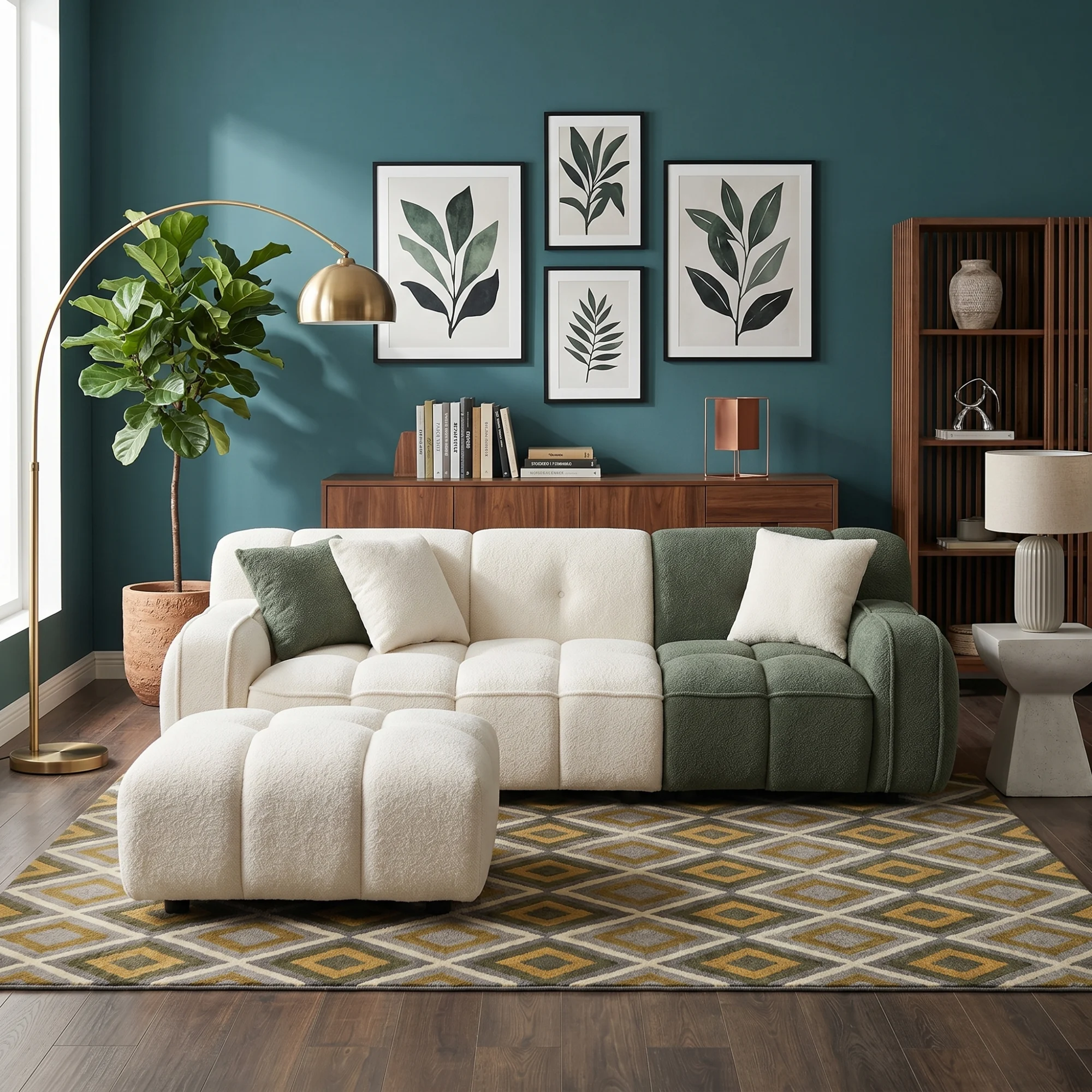 luxury-contemporary-sofa-with-pouf-1.webp Luxury Contemporary Sofa with Pouf - Image 1