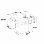 Luxury Contemporary Sofa with Pouf - Image 2