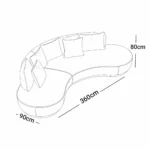 Luxury Curved Sofa Combining Modern Style and Beauty in Beige - Image 2
