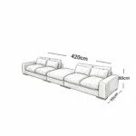 Luxury Five-Seater Sofa in Gray - Image 2