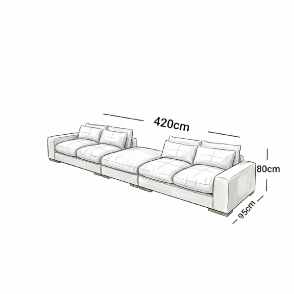Luxury Five-Seater Sofa in Gray - Image 2