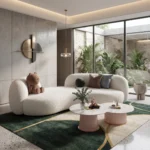 Luxury Off-White Three-Seater Sofa with Contemporary Appeal