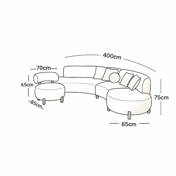 Modern Beige Corner Sofa – Luxury Comfort with a Flowing Design - Image 2