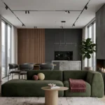 Olive Green Two-Seater Sofa – Modern Comfort and Timeless Appeal