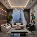طقم كنب بتصميم أنيق عالي الجودة - لون بيج و زيتي
