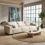 Premium Modern Off-White 3-Seater Sofa – Serene Elegance & Ample Comfort