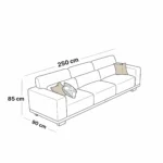 Premium Modern Off-White 3-Seater Sofa – Serene Elegance & Ample Comfort - Image 2
