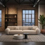 Sleek Beige 2-Seater Loveseat – Smart Space Elegance for Modern Apartments